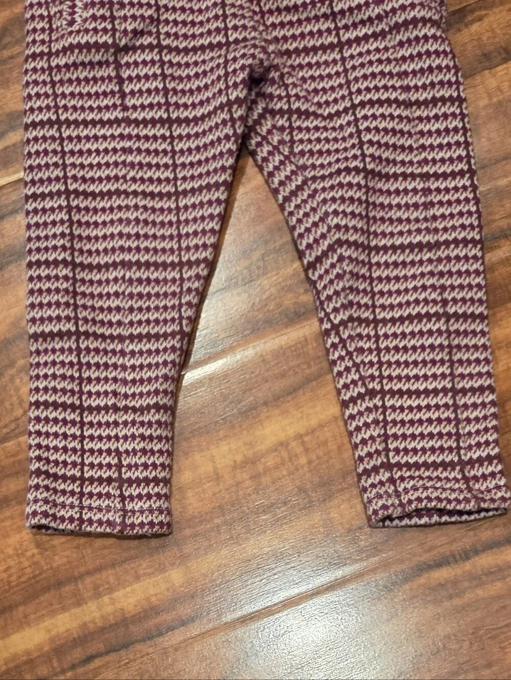 Janie and Jack EUC 18-24 Months Beige Butterfly Sweater & Plum Plaid Ponte Pants